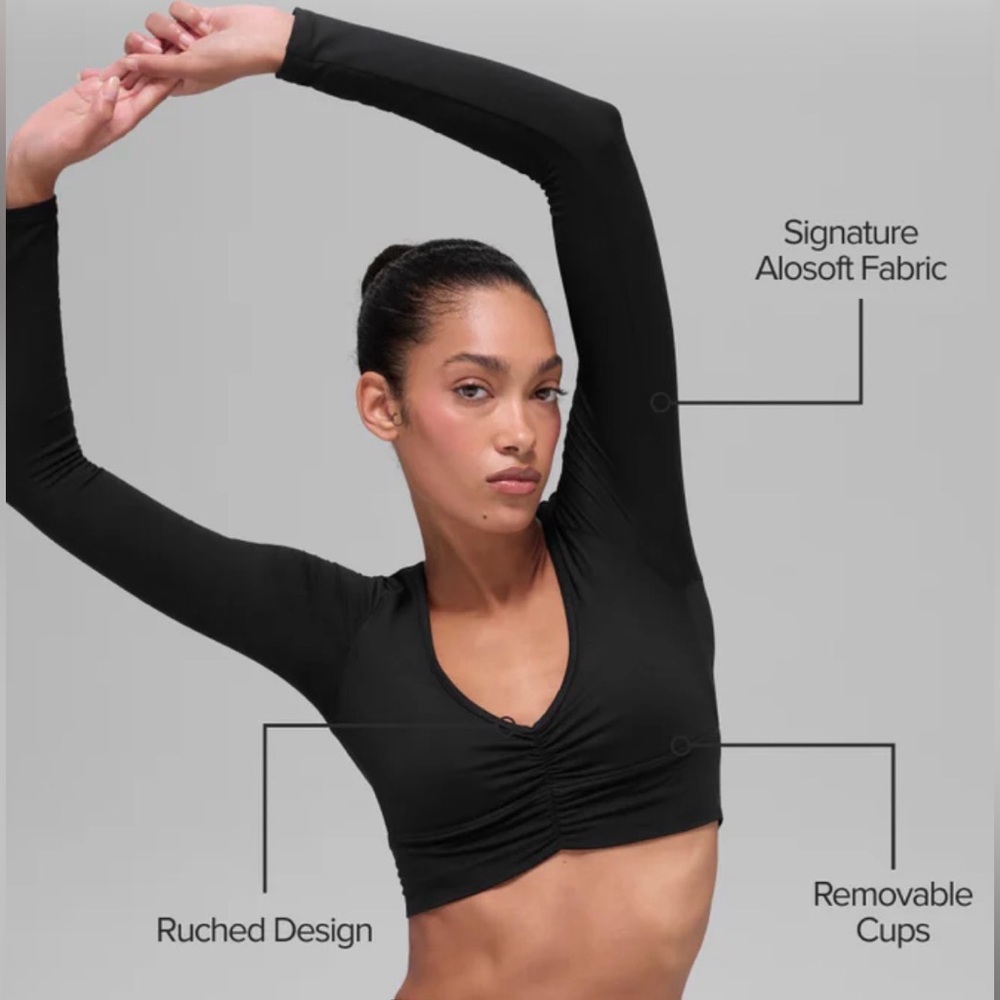 ALO Yoga Black Long Sleeve Top
